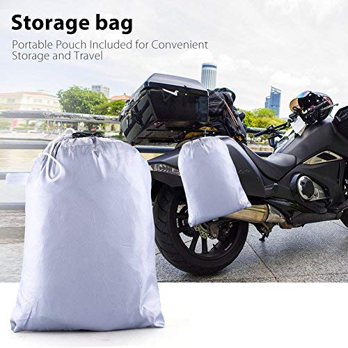 LotFancy Waterproof Motorcycle Cover, Lightweight Outdoor Protection from Rain UV Snow Dust Wind Proof Fits up to 89-Inch Scooter Bike, Motors, Dirt Bike and Road Bike, Choppers and Cruisers