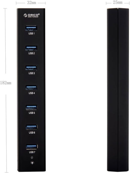 LotFancy 7 Port Superspeed USB 3.0 Hub with 3.3Ft. Cable