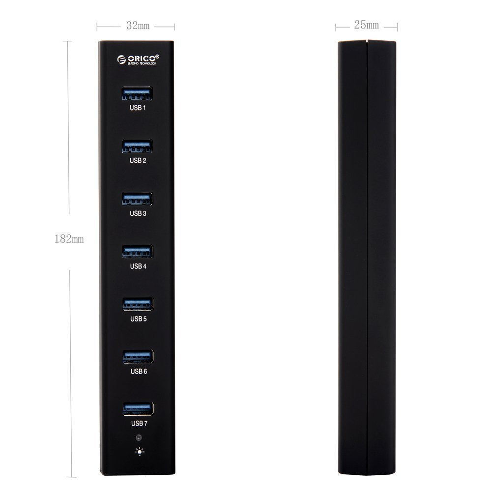 LotFancy 7 Port Superspeed USB 3.0 Hub with 3.3Ft. Cable