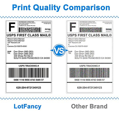 LotFancy 4" x 6" Direct Thermal Labels White Perforated Shipping Labels