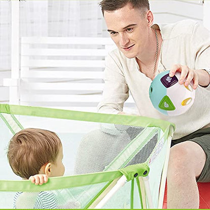 LotFancy Baby Musical Toy, Interactive Crawling Baby Ball Toy with Flashlight and Melody Sounds, Joyful Baby Rattle Toys for Kids, Newborn Baby First, Battery Included