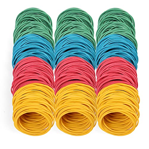 LotFancy Multicolor Rubber Bands, 600PCS 1.77” (45mm) Elastic Durable Stretchy Colorful Rubber Bands for Tie Dye, Office Supplies