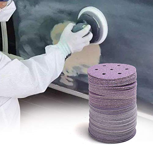 LotFancy 3 Inch 7 Hole Sanding Discs, 100PCS 40 60 80 120 180 220 240 320 400 800 Grit Assorted Professional Sandpaper, Hook and Loop Random Orbital Sander Round Sand Paper