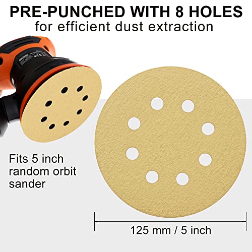 LotFancy Dustless Hook-and-Loop Sanding Disc Sander Paper