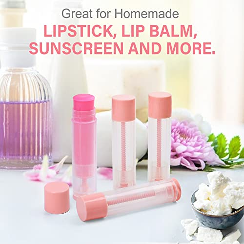 LotFancy 60 Lip Balm tubes Empty, 5.5ml (3/16 Oz) Lip Balm Container Tubes with White Caps, BPA Free & Leak Free, Refillable