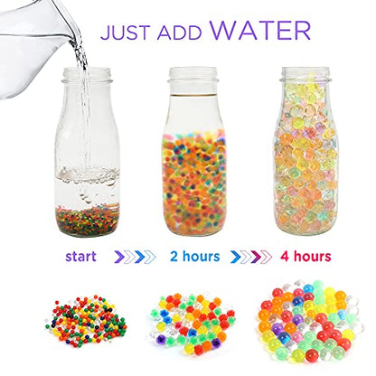 LotFancy Water Beads and Sensory Toys Kit (30000 Small /150 Medium/ 150 Large Water Pearls), Kids Non Toxic Gel Beads Gel Ball with 15 Balloons, 4 Tools for Fine Motor Skill Development, Mixed Color