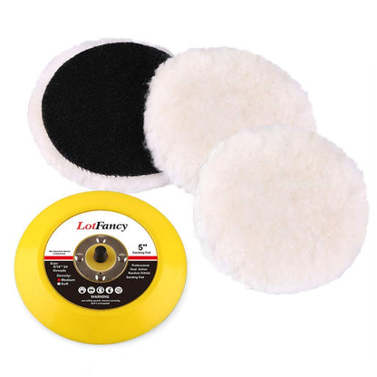 LotFancy Lambs Wool Hook and Loop Polishing Pad