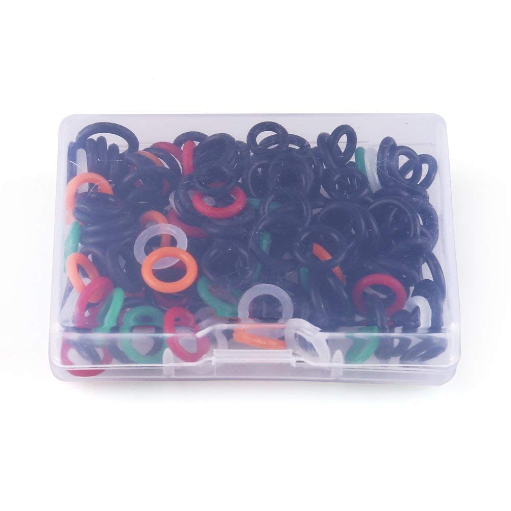 LotFancy 150PCS Wacky Worm O-Rings for Soft Stickbaits, Fits 3",4"&5", 6" Senkos, with Plastic Storage Case