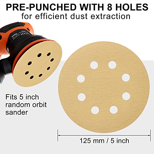 LotFancy Dustless Hook-and-Loop Sanding Disc Sander Paper