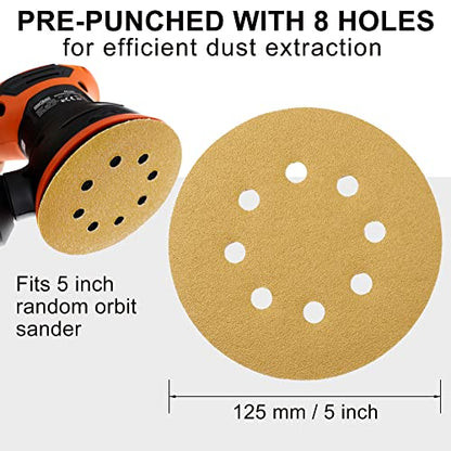 LotFancy Dustless Hook-and-Loop Sanding Disc Sander Paper