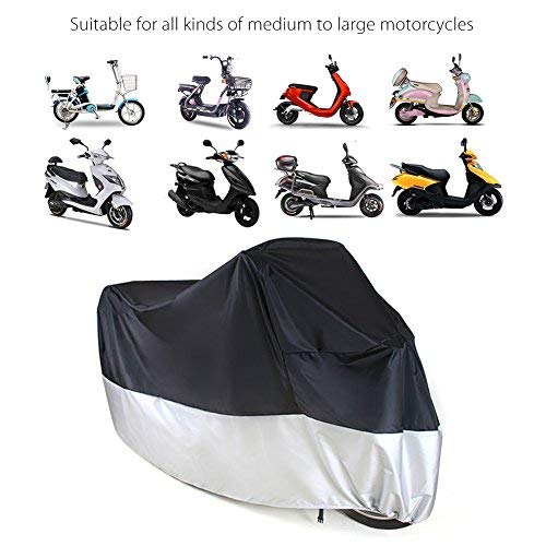 LotFancy Waterproof Motorcycle Cover, Lightweight Outdoor Protection from Rain UV Snow Dust Wind Proof Fits up to 89-Inch Scooter Bike, Motors, Dirt Bike and Road Bike, Choppers and Cruisers