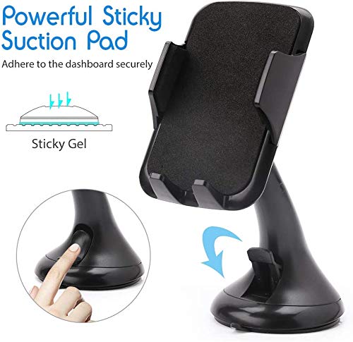 LotFancy Cell Phone Holder, Mobile Phone Car Mount, Windshield Dashboard Cradle for GPS iPhone Xs Max XR 8Plus 8 7 7Plus 6 6Plus 5S 5 5C Samsung Galaxy S8 S7 Edge 6S Smartphones
