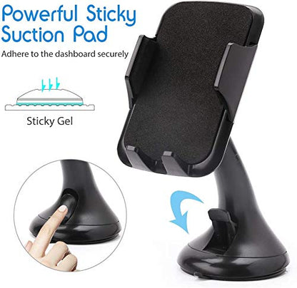 LotFancy Cell Phone Holder, Mobile Phone Car Mount, Windshield Dashboard Cradle for GPS iPhone Xs Max XR 8Plus 8 7 7Plus 6 6Plus 5S 5 5C Samsung Galaxy S8 S7 Edge 6S Smartphones