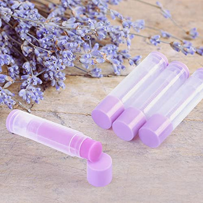 LotFancy 60 Lip Balm tubes Empty, 5.5ml (3/16 Oz) Lip Balm Container Tubes with White Caps, BPA Free & Leak Free, Refillable