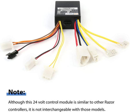 LotFancy 24V Controller for Razor E100 Glow (All Versions), 9 Connectors, Model Number: ZK2400-DP-LED