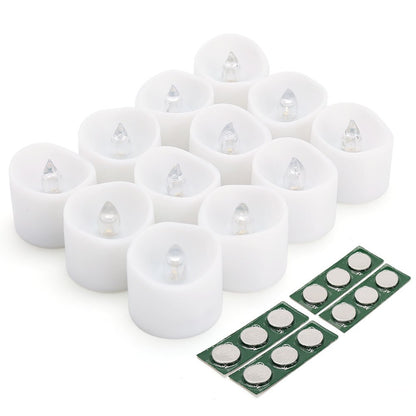 LotFancy Flameless Flickering Candles - Battery Operated Bright LED Tealight Candles Set - Electric Realistic Votive Candles, Warm White, Unscented, Pack of 12