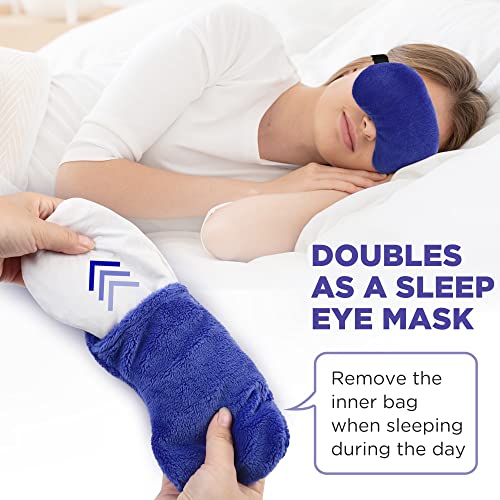 LotFancy Heated Eye Mask for Dry Eyes, Microwavable, Lavender Eye Compress Moist Heat, Cooling Eye Mask for Sleeping, Hot Cold Therapy for Stye, Puffy, Migraine, Fatigue Relief