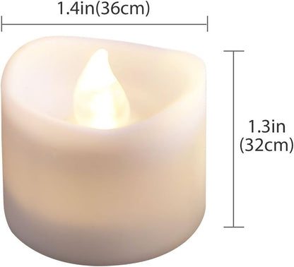 LotFancy Flameless Flickering Candles - Battery Operated Bright LED Tealight Candles Set - Electric Realistic Votive Candles, Warm White, Unscented, Pack of 12
