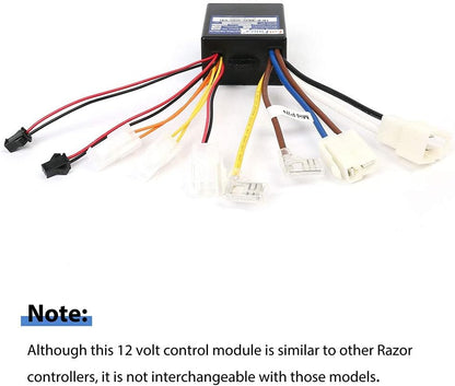 LotFancy 12V Controller for Razor Power Core E90 Glow (Version 1+), 9 Connectors, Model Number: ZK1200-DH-LED, Scooter Control Module Replacement