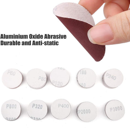 2 Inch Sanding Discs Kit, 100PCS 60-3000 Grit Sandpaper with 1/4" Shank Backing Plate and Soft Foam Buffering Pad, for Drill Grinder Rotary Tool, Hook and Loop Sand Paper Assortment Pack
