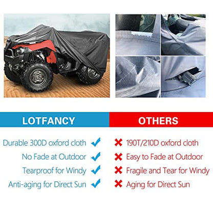LotFancy All Weather ATV Cover, Waterproof Dust Sun Wind Proof Outdoor ATV UV Cover, Durable Quad Storage Protection
