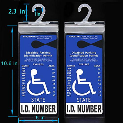 LotFancy Handicap Parking Placard Holder Cover, Disabled Parking Permit with Large Hanger for Autos, Pack of 4