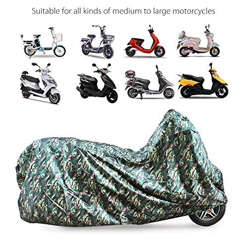 LotFancy Motorcycle Cover - All Weather Deluxe Waterproof Bike Tarp for Scooter Moped Cruiser etc.
