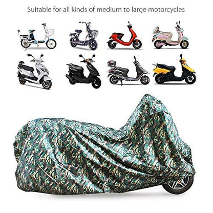 LotFancy Motorcycle Cover - All Weather Deluxe Waterproof Bike Tarp for Scooter Moped Cruiser etc.
