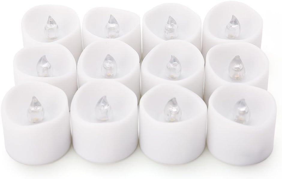 LotFancy Flameless Flickering Candles - Battery Operated Bright LED Tealight Candles Set - Electric Realistic Votive Candles, Warm White, Unscented, Pack of 12