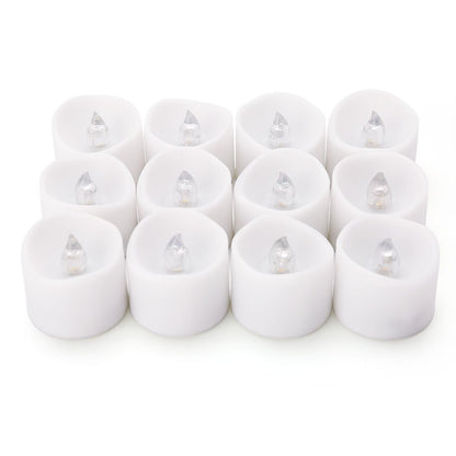 LotFancy Flameless Flickering Candles - Battery Operated Bright LED Tealight Candles Set - Electric Realistic Votive Candles, Warm White, Unscented, Pack of 12