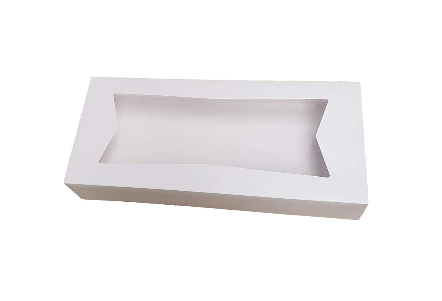 LotFancy 15PCS White Paperboard Auto-Popup Window Bakery Box, 12.5" x 5.5" x 2.25"