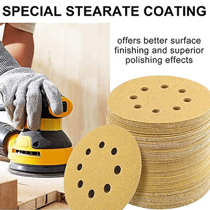 LotFancy Dustless Hook-and-Loop Sanding Disc Sander Paper