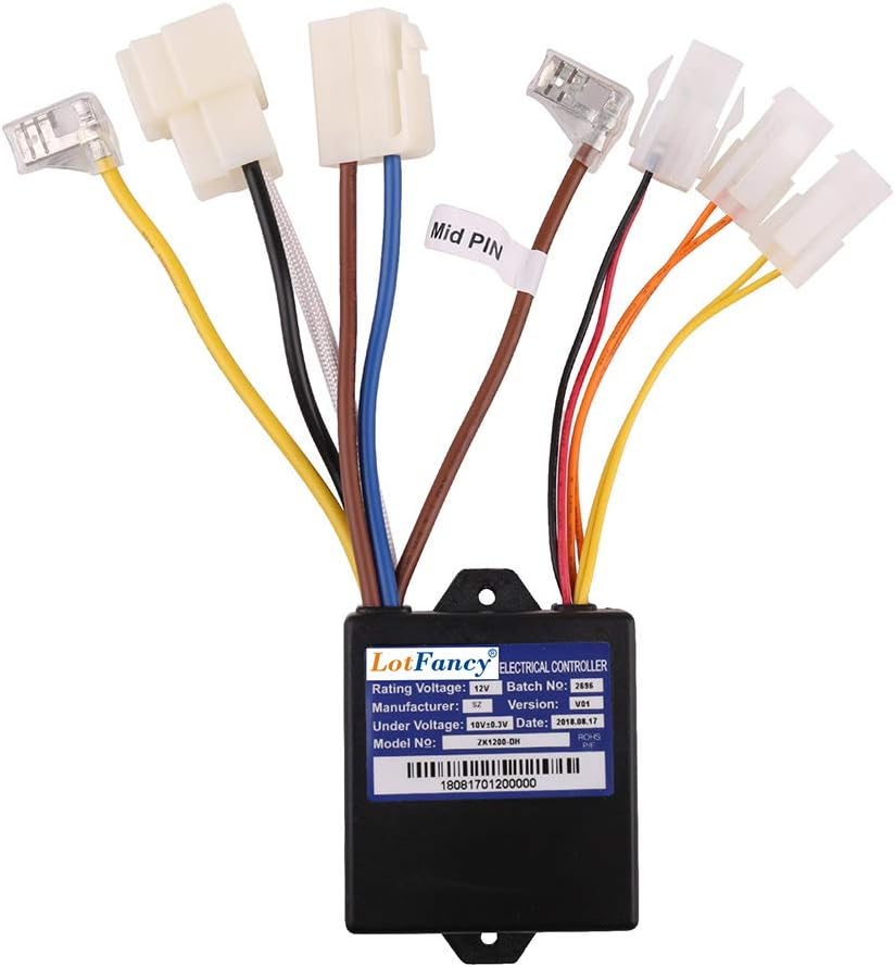 LotFancy 12V Controller with 7 Connectors for Razor Power Core 90(V1+), E90(V1 - V2+), E95(V1+), Model No: ZK1200-DH