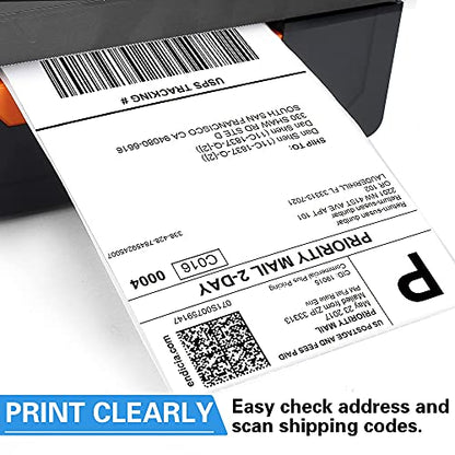 LotFancy 4" x 6" Direct Thermal Labels White Perforated Shipping Labels