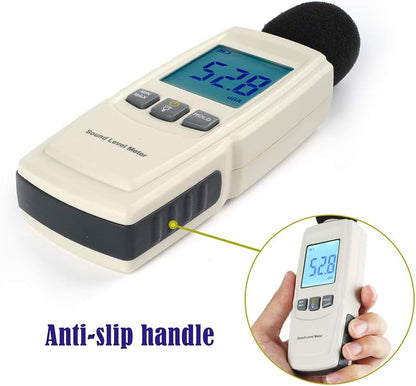 LotFancy Decibel Meter Sound Level Reader, DB SPL Meter Noise Detector, Range 30dba - 130dba with Max/Min Data Hold Function, Large Backlit LCD Display, Self-Calibrated Batteries Included