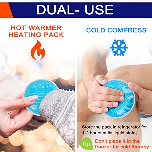 LotFancy Hand Warmer, Reusable Heat Pack, Click Activated, Instant Hot Cold Therapy Compress for Pain Relief