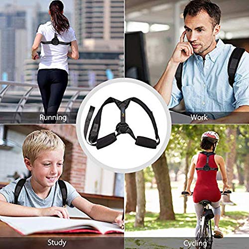LotFancy Posture Corrector for Women, Kids Over 10, Teens, Under Clothes, Adjustable Upper Back Brace For Clavicle Support Small (30"-36" in Chest Circumference)