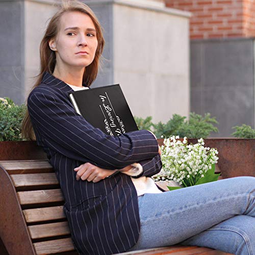 LotFancy Funeral Guest Book, in Loving Memory Memorial Service Guest Book, 130 Pages, Space for Name, Address, Memories, Hardcover, with Black Pen and Table Sign