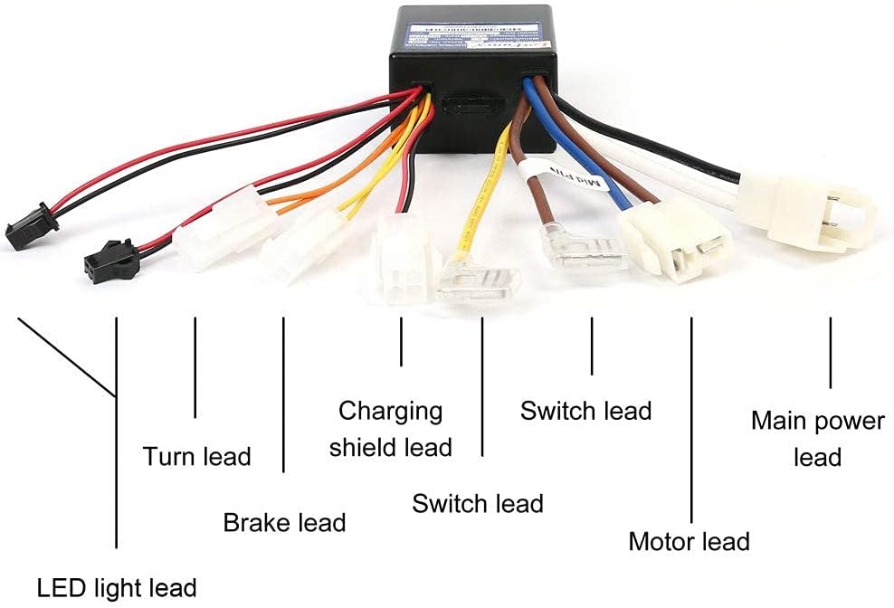 LotFancy 12V Controller for Razor Power Core E90 Glow (Version 1+), 9 Connectors, Model Number: ZK1200-DH-LED, Scooter Control Module Replacement