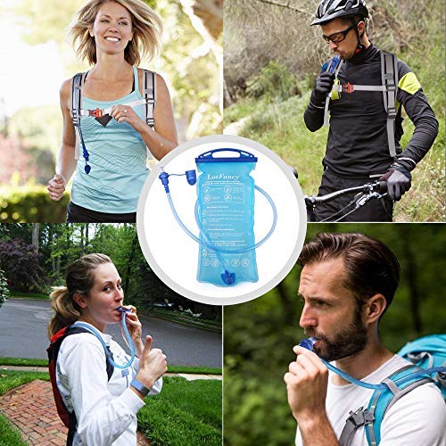LotFancy Hydration Bladder, 2L Bladder (BPA Free) with Large Opening, Leakproof Military Water Storage Bladder Bag for Bicycling, Hiking, Camping, Running, No Plastic Taste