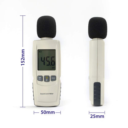 LotFancy Decibel Meter Sound Level Reader, DB SPL Meter Noise Detector, Range 30dba - 130dba with Max/Min Data Hold Function, Large Backlit LCD Display, Self-Calibrated Batteries Included