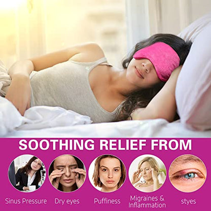 MEDLOT Eye Mask for Dry Eyes, Eye Compress Moist Heat Therapy, Hot Cold Pad for Styes, Puffy Eyes, Microwavable, Weighted Silicone Beads Eye Pillow with Adjustable Strap