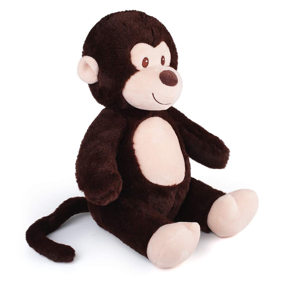 LotFancy Monkey Stuffed Animal, Soft Cuddly Stuffed Monkey, Cute Stuffed Animal Plush Toy for Kids, Great Birthday Christmas Thanksgiving Gift for Toddlers Newborn Registry or Baby Shower