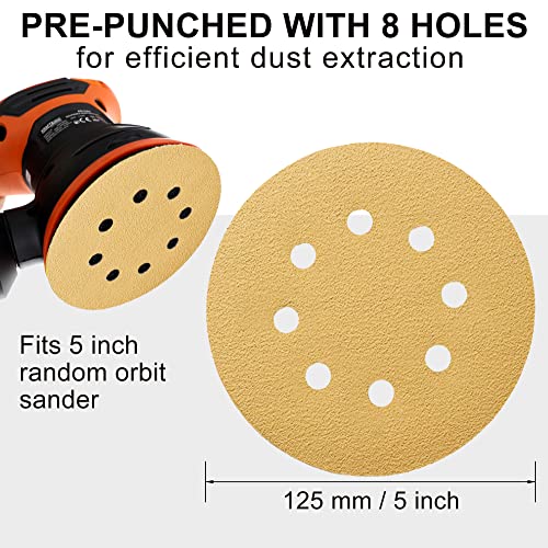 LotFancy Dustless Hook-and-Loop Sanding Disc Sander Paper