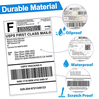 LotFancy 4" x 6" Direct Thermal Labels White Perforated Shipping Labels