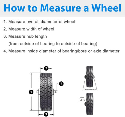 LotFancy 4.10/3.50-4” Tire, 2 Pack 10” Utility Tire for Dolly Hand Truck Garden Carts