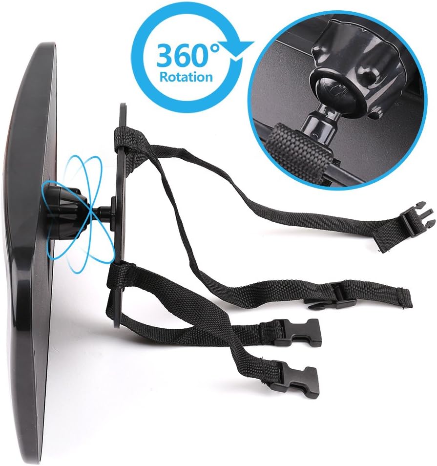 LotFancy Rear Facing Baby Back Seat View Mirror,Safe,Shatter-Proof,Large Size,Clear-Sight
