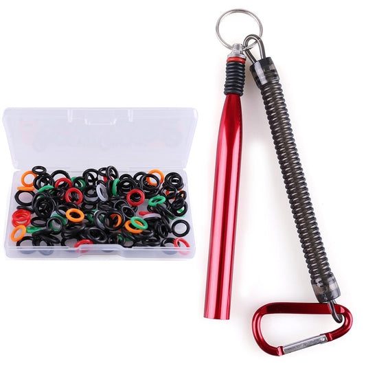 LotFancy Wacky Worm Rig Tool and 150PCS O-Ring Kits for 3",4"&5",6" Senko & StickBaits, Lanyard and Clip Included (Wacky Tool Colors May Vary)