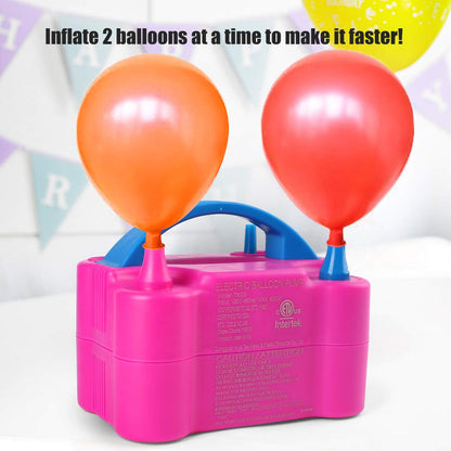 LotFancy Balloon Air Pump Electric, 110V-120V AC 600W Balloon Inflator Pump, Dual Nozzle Balloon Filler Blower for Christmas Balloon Garland Arch, Balloon Column Stand Decoration, ETL Approved