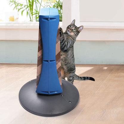 20" Tall Cat Scratching Post, Removable Corrugated Cat Scratcher Pads, Kitty Activity Pole Tree Cat Scratcher Cardboard for Furniture Protecting with Round Rotating Plastic Base